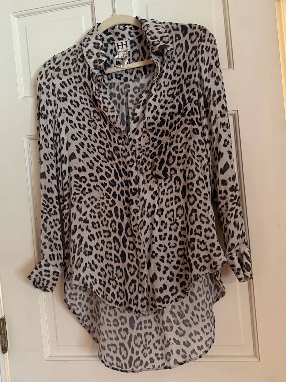 Haute Hippie 100% Silk Leopard Button Down